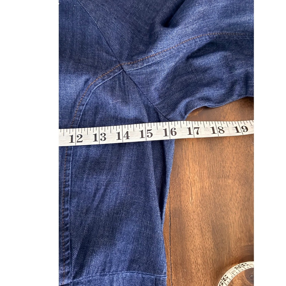 Banana Republic Denim Fit and Flare Mini Dress Indigo Blue Long Sleeve Size 6 - Picture 10 of 12